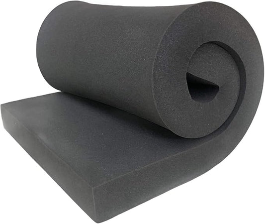 GoTo Foam 1" x 24" x 72" Black Upholstery Foam Sheet - 1.8 Density, Firm (44 ILD), Open-Cell Polyurethane - Cushion Replacement, DIY, Soundproofing