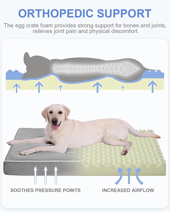 KSIIA Orthopedic Dog Bed Extra Large Dog Bed - Image 3