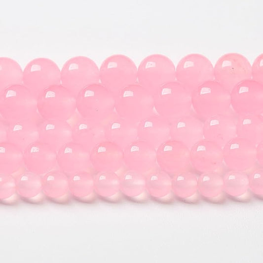 90pcs Natural Light Pink Chalcedony Stone Beads for Jewelry Making - Energy Healing Power Stone DIY Bracelet Necklace Accessories - 15" (4mm, Light Pink Chalcedony)