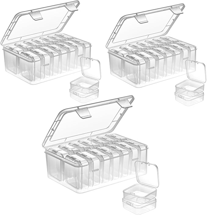 Mathtoxyz Small Bead Organizers, 45 Pieces Plastic Storage Cases Mini Clear by MathtoxyzCreateaBetterLife