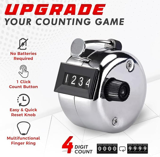 2pcs Tally Counters, 4 Digit Number Resettable Clicker Counter with Nylon Lanyard, Lap Number Counting Clicker for Coaching Knitting Golf Baseball Event, Manual Pitch Counter Clicker with Finger Ring