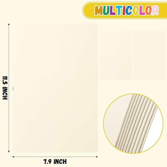 10 Pack Foam Sheets Craft 8 x 12 inch, Eva Color Foam Paper for Art Crafts Projects, Classrooms Scrapbook Gift DIY Cutters Card Party Decoration (Ivory)