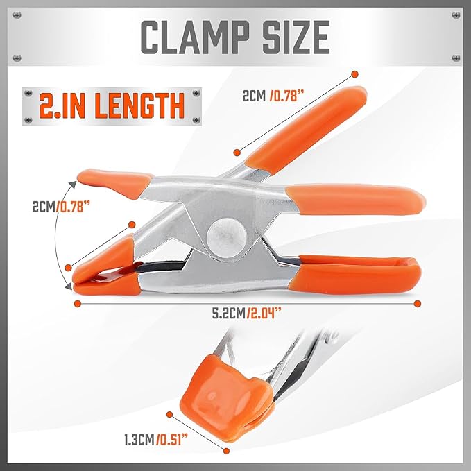 HORUSDY 10-Piece 2 inch Small Spring Clamp, Spring Metal Spring Clamps - Image 2