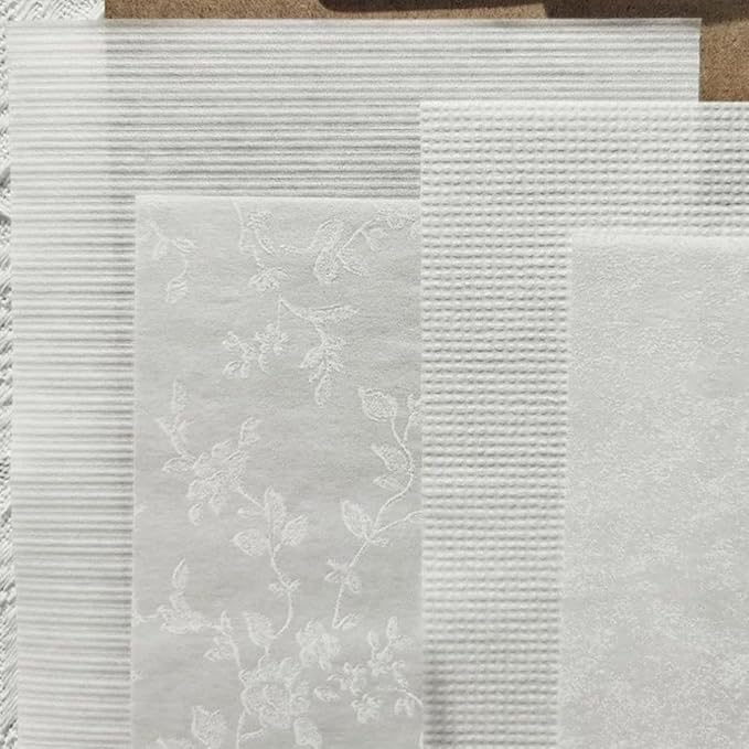 20 Sheets Scrapbook Paper A5 Size Textured Papers, White Mulberry Art Paper Craft Materials for DIY Card Making, Collage, Decoupage, Junk Journaling Supplies