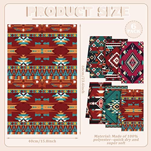 Redbaker 6 Pcs Western Aztec Kitchen Towels - Image 2
