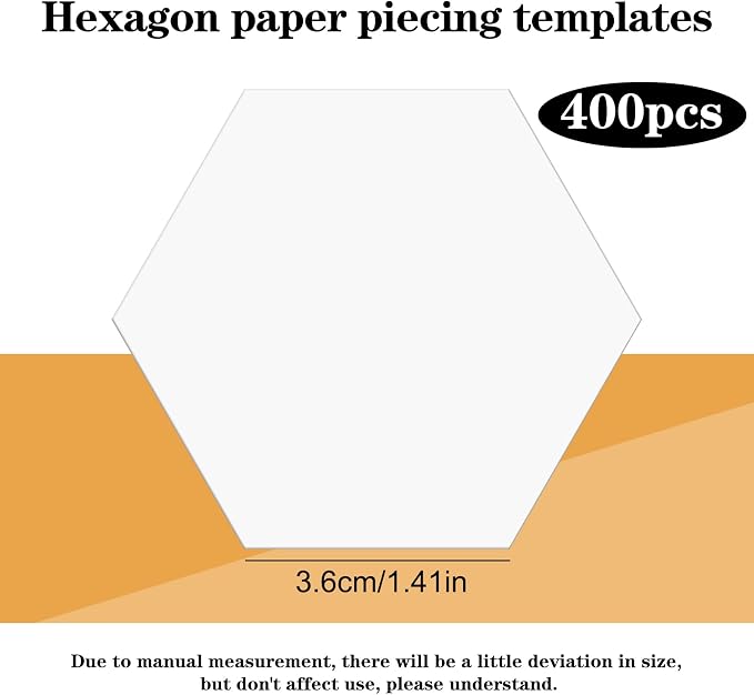 Veroave 400 Count Hexagon Paper Piecing, Paper Piecing Templates, Quilting - Image 2