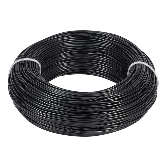 Fashewelry 328 Feet 15 Gauge Aluminum Wire Black Bendable Metal Craft Wire for Beading Jewelry Craft Making (1.5mm)