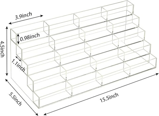 20 Slots Acrylic Business Card Holder for Desk Business Card Stand Clear Plastic Multiple Cards Display Stand Rack for Office Supplies Home School Brochure File Table Recipe