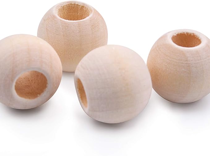 Jdesun 100 Pieces Wooden Beads, Natural Round Wood Loose Beads Wood Spacer 15mm - Image 5