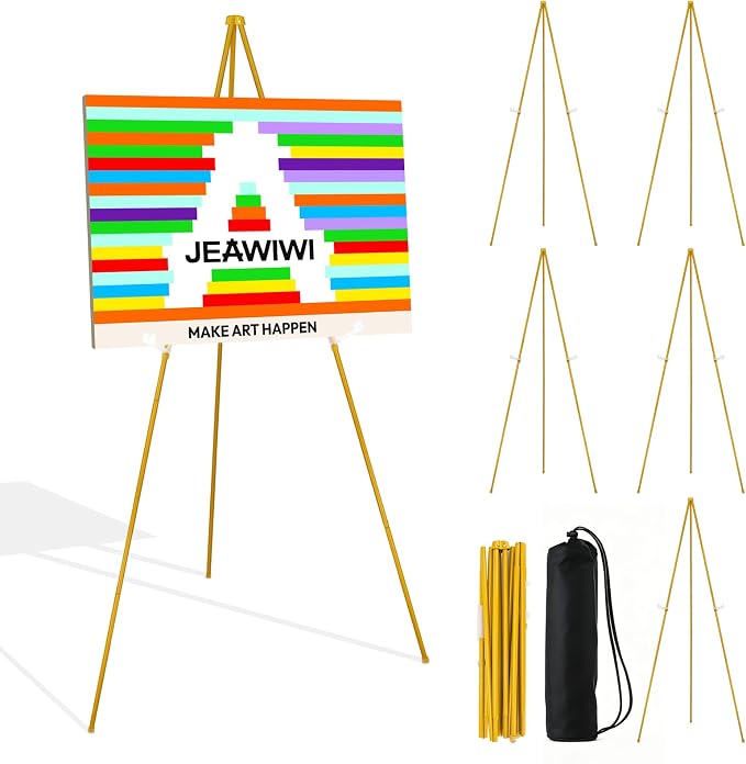 JEAWIWI 6PCS Golden Easel Stand by JEAWIWI