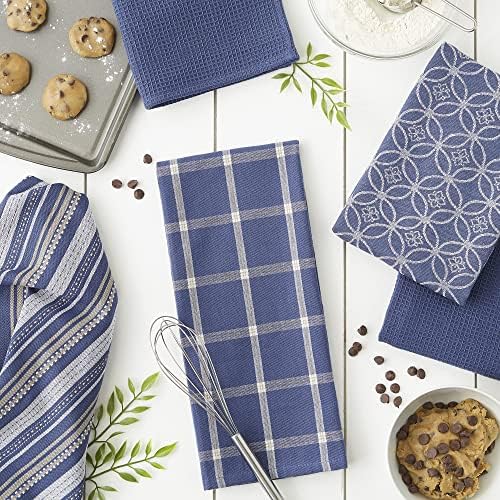 DII Assorted Woven Kitchen Set, French Blue, 5 Piece - Image 3
