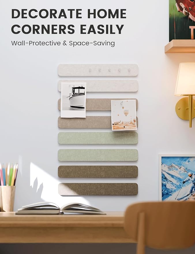 Fluxynara Cork Board Alternative Felt Strip Board 8-Pack 13"x2", Office Pin - Image 4