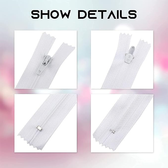 28 Inch Zipper, DOITEM 24 pcs 70cm/28 Inch Multicolor Nylon Coil Zippers - Image 4