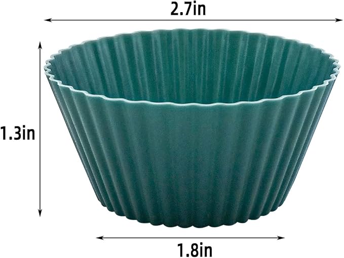 24 Pack Silicone Baking Cups Reusable Muffin Liners Non-Stick Cup Cake Molds - Image 6