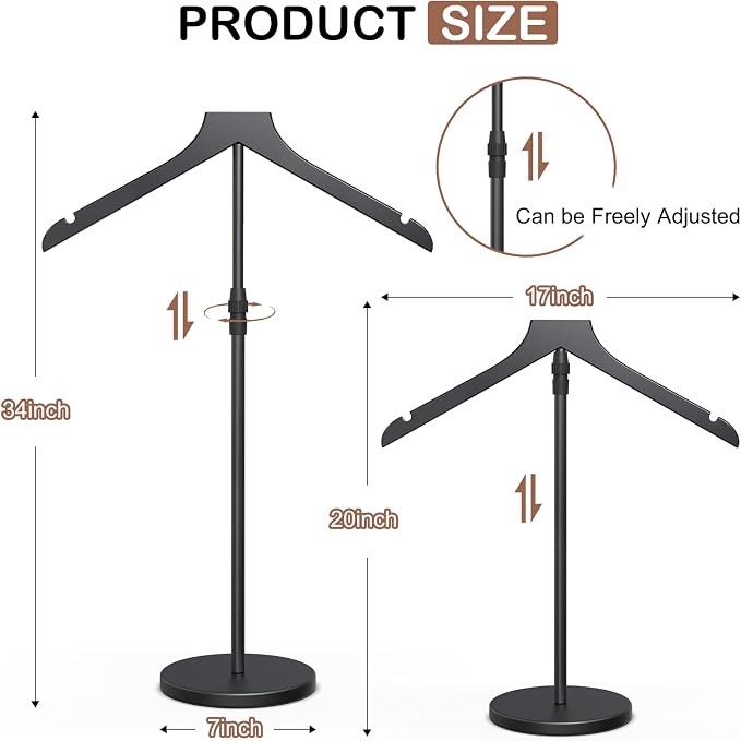 OLV Mannequin Torso, 18-34 Inch Adjustable Shirt Display Stand, Garment Display - Image 4