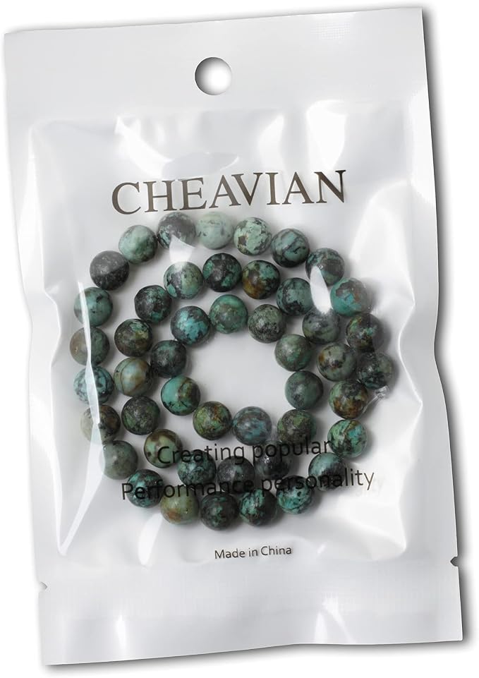 45PCS 8mm Natural African Turquoise Stone Gemstone Round Loose Beads - Image 5