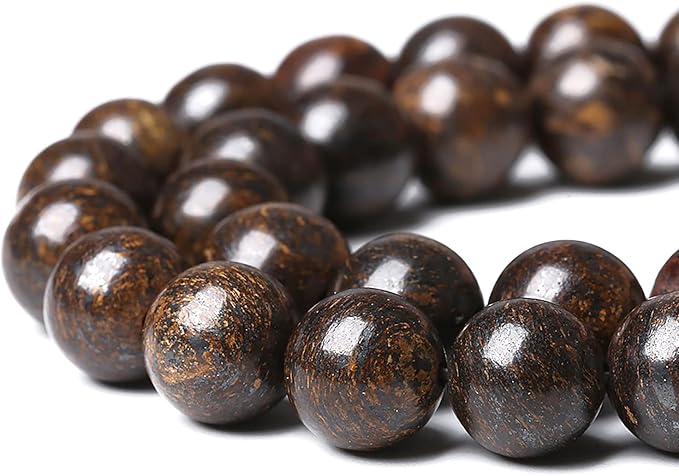 116pcs 6mm Natural Stone Beads Brown Bronzite Gemstone Round Loose Beads for Jewelry Making DIY Bracelet Necklace 32" 2 Strands