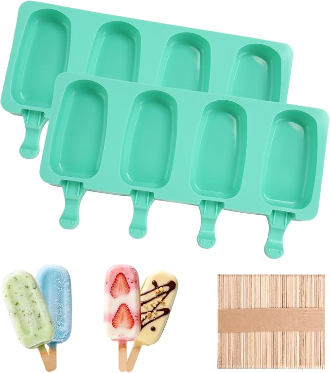 Popsicles Molds, Reusable Silicone Ice Pop Cream Cakesicle Maker Mold 4 Cavities by Unknown