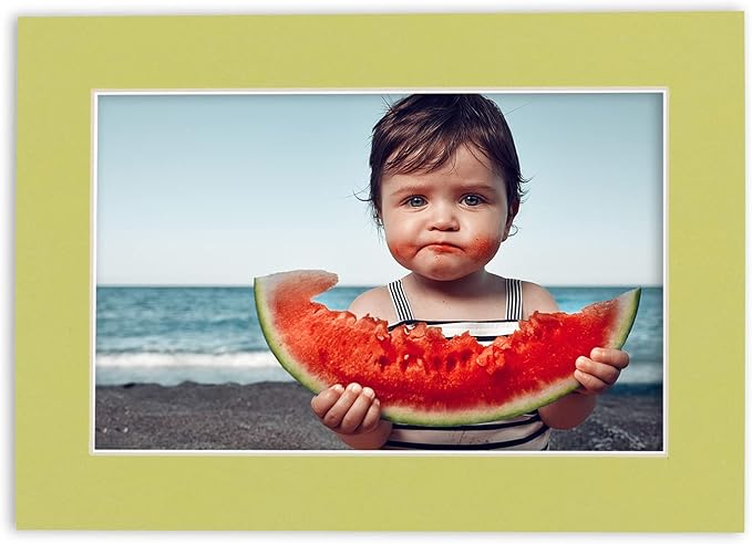 11x14 Mat for 8.5x11 Photo - Precut Pistachio Green Picture Matboard for Frames 11 x 14 Inches - Bevel Cut Matte to Display Art 8.5 x 11 Inches - Acid Free ONE MAT with Backing Board & Clear Bag