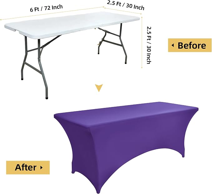 10-Pack 6ft Spandex Table Covers - Image 6
