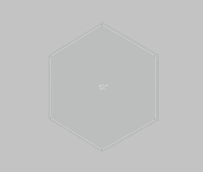 Hexagon Quilting Template Set - 1", 2", 3", 4", 5", 6", 7", 8", 9", 10", 11", 12" with 1/4" Seam Allowance - Durable Acrylic Templates for Quilting, Patchwork, Crafting, & Sewing Projects