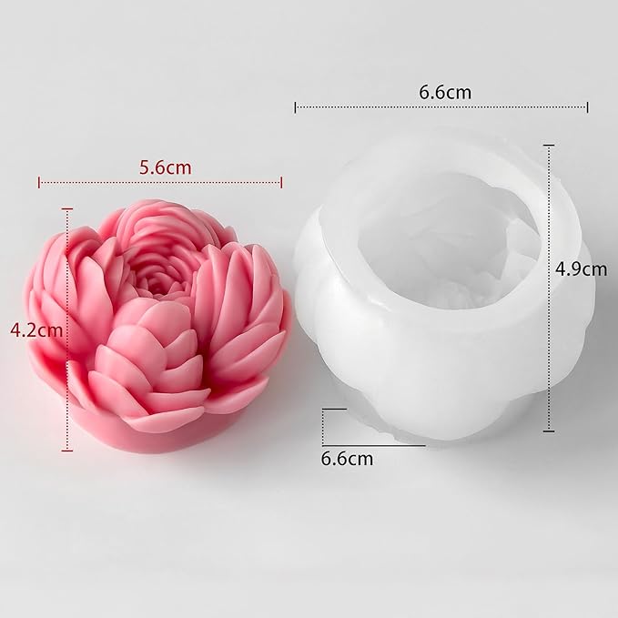 Heart Rose Cylinder Candle & Resin Mold - Resin Casting Silicone Molds for Home Decor & Candle Making Wave Spiral Mold