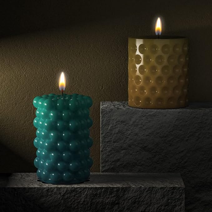 10 Pcs Geometric Candle Mold, Unique Candle Molds for Candle Making, Epoxy Mold for DIY Desk Decor, Home Table Romantic Decoration(White)
