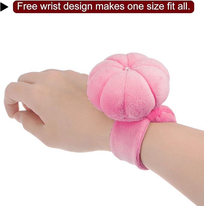 HARFINGTON Wrist Pin Cushions Band Sewing Needle Cushion Needle Holder Pincushions with Adjustable Strap Fit All Wrist Sizes for Sewing Quilting Needlework Crafts, Pink