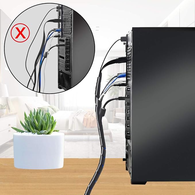 20Ft XHF 1/2" Spiral Cable Wrap 12mm Cord - Image 2