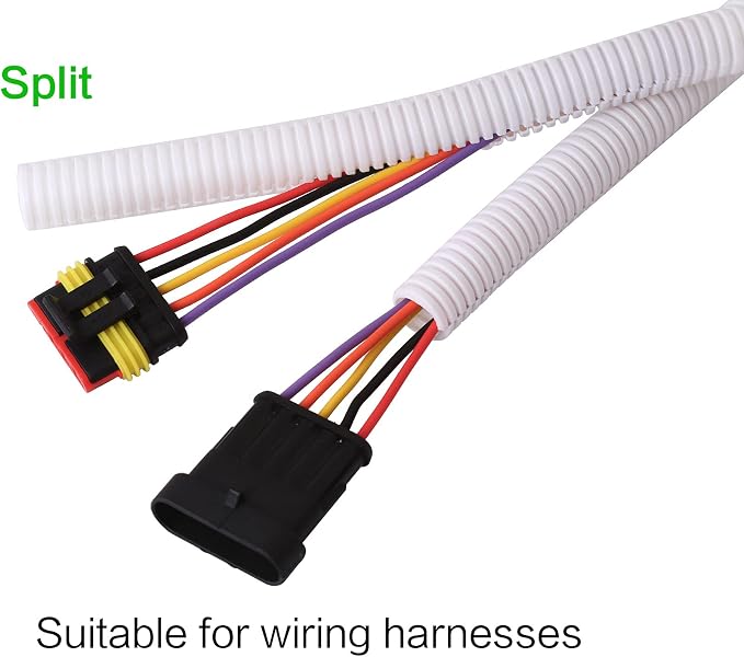 Alex Tech 50ft - 1/2 inch Split Wire Loom Tubing - White - Image 3
