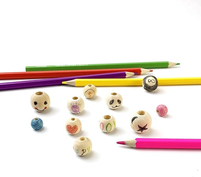 100pcs 18mm Wood Beads DIY Unfinished Round Wooden Loose Beads Natural Spacer - Image 7