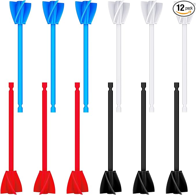 12 Pieces Epoxy Mixer Attachment for Drill Helix Paint Mixer Reusable Paint Stirrers Drill Attachment for Resin for Jewelry Resin Casting Molds (Red, Blue, Black, White)