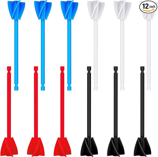 12 Pieces Epoxy Mixer Attachment for Drill Helix Paint Mixer Reusable Paint Stirrers Drill Attachment for Resin for Jewelry Resin Casting Molds (Red, Blue, Black, White)