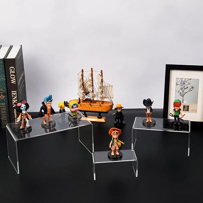 HIIMIEI Acrylic Risers for Display Clear 3-Tier Risers Stands Showcase for - Image 7
