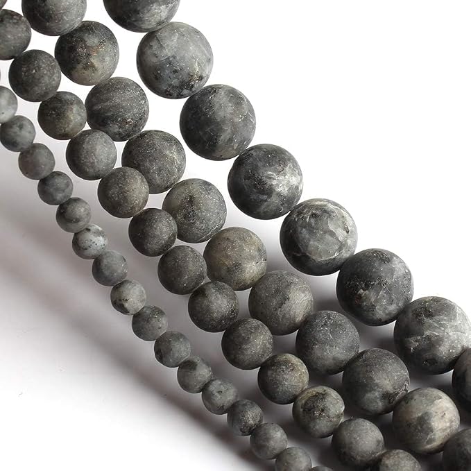 10mm Matte Black Labradorite Bead, 15-Inch Matte Round Loose Stone Beads - Image 8