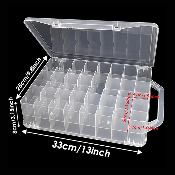 46 Grids Sewing Organizer, Double Sided Thread Box Storage, Portable Clear - Image 4