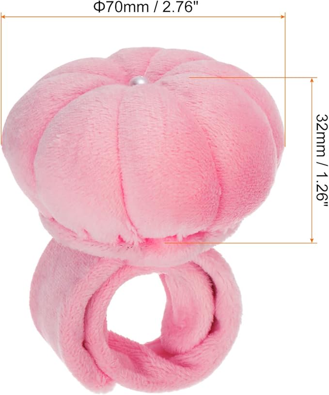 HARFINGTON Wrist Pin Cushions Band Sewing Needle Cushion Needle Holder Pincushions with Adjustable Strap Fit All Wrist Sizes for Sewing Quilting Needlework Crafts, Pink