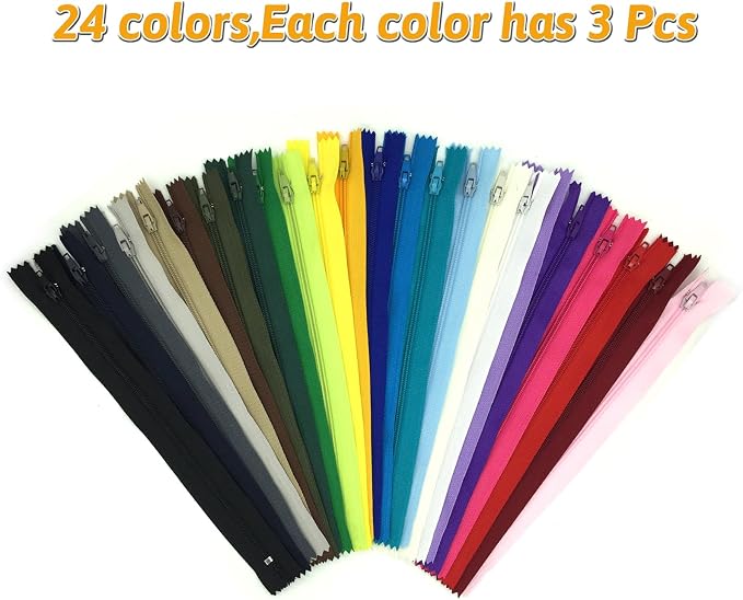 Zippers for Sewing, DOITEM 72pcs 35cm/14 Inch Zipper Multicolor Nylon Coil - Image 2