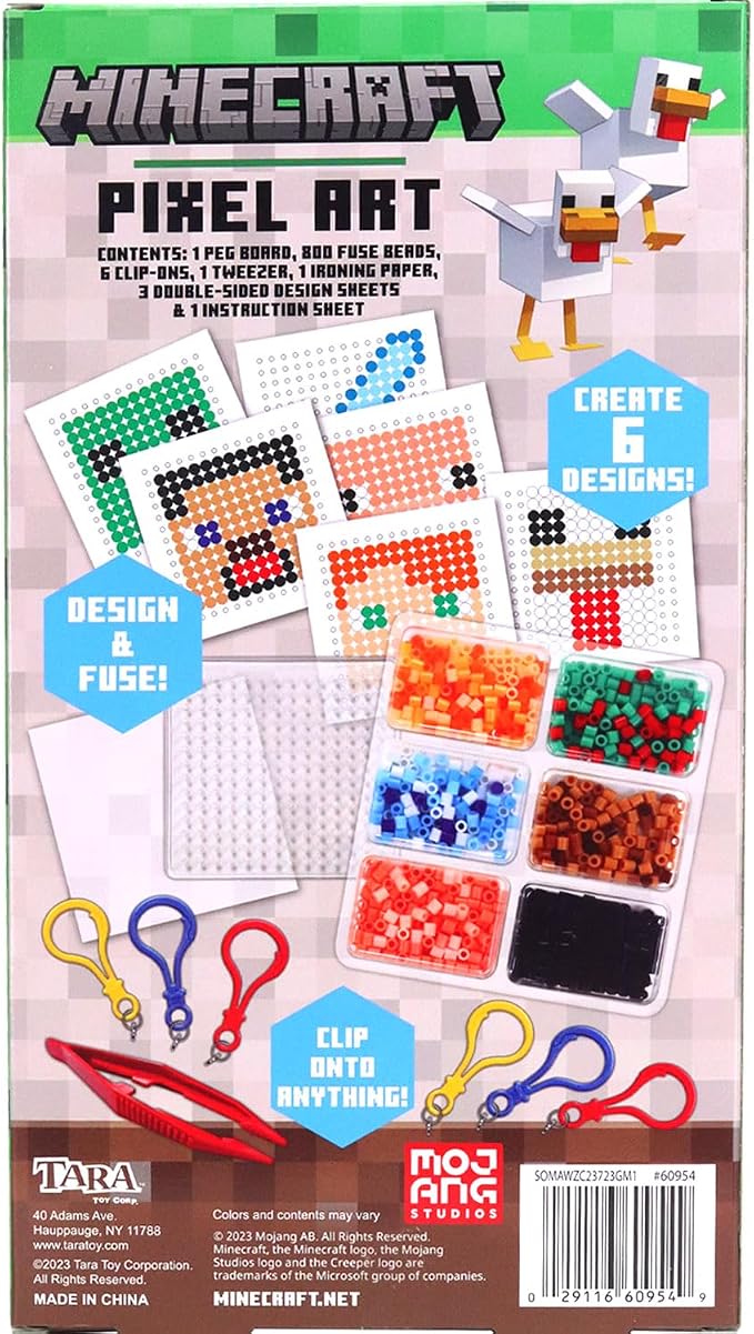 Tara Toys Minecraft Pixel Art Bead Kit Activity, 800 Beads | Templates & - Image 3