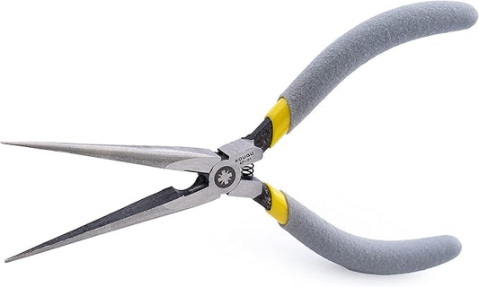 Super Precision Long Needle Nose Pliers - 6 Inch Steel Mini Long Nose Pliers With Non Serrated Edge & Non Slip Handles - Great For Jewelers, Fine Crafting, & Other High Precision Projects