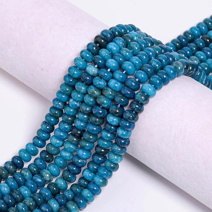 Songxi 5x8mm Natural Apatite Stone Rondelle Beads, Gemstone - Image 5