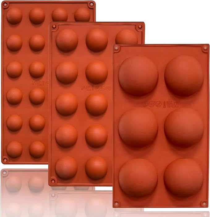 Lerykin Semi Circular Silicone Molds, Non-Stick Silicone Chocolate Molds by Lerykin