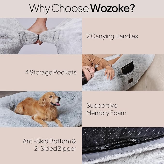 Human Dog Bed for Adults, Waterproof & Machine Washable Cover - Image 3