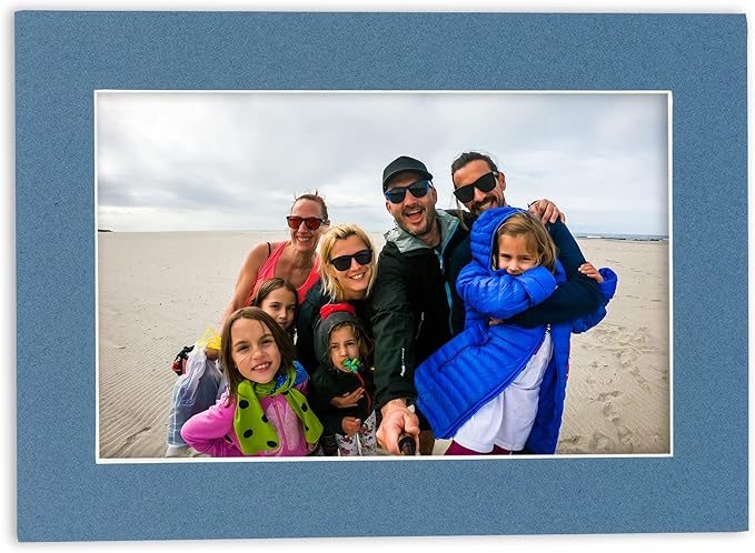 11x14 Mat for 8.5x11 Photo - Precut Steel Blue Picture Matboard for Frames Measuring 11 x 14 Inches - Bevel Cut Matte to Display Art Measuring 8.5 x 11 Inches - Acid Free Pack of 25 MATS
