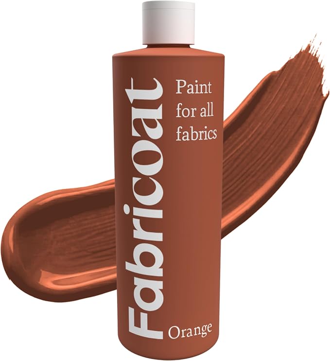 Fabricoat Orange Fabric Upholstery Paint & Dye | 250ml / 8.5 fl oz | Orange by Fabricoat