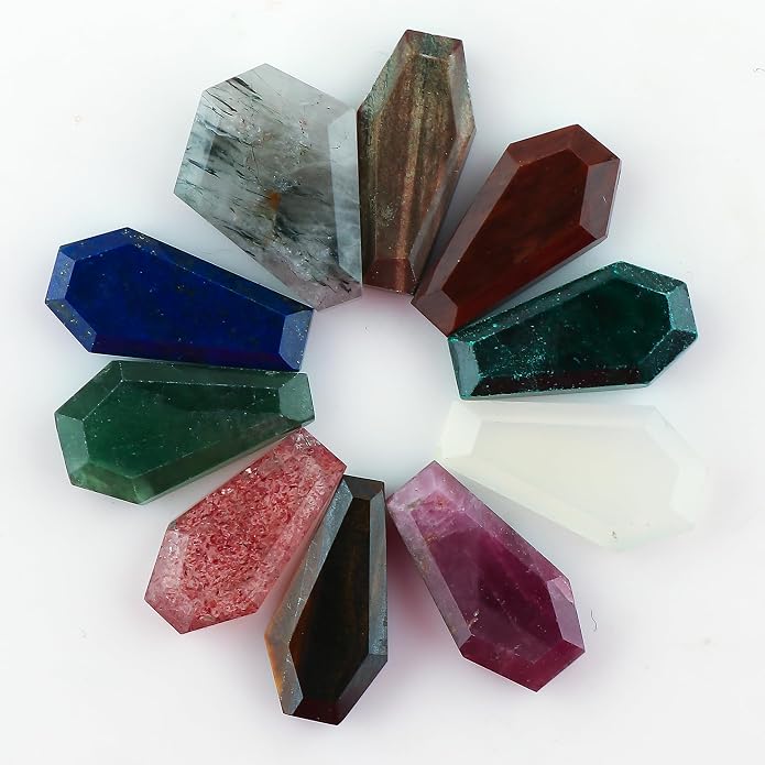 10pcs, Natural Gemstone Cabochon, Wholesale Assorted Flatback Crystals - Image 3