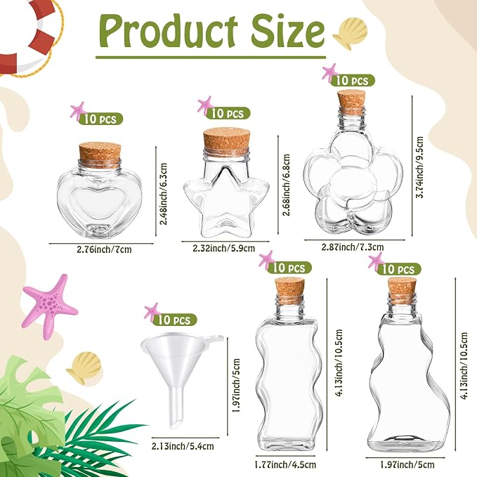 Shappy 50 Pcs Plastic Sand Art Bottles - Image 2