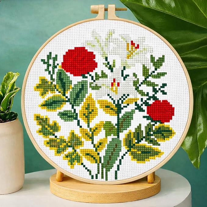 Zhenqing Rose and Lily Cross Stitch Kit - Image 2