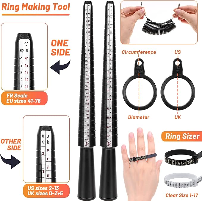 Audab Jewelry Wire Wrapping Jewelry Making Supplies Kit, Ring Sizer Measuring - Image 3