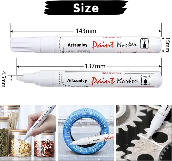 Artsunlvy White Paint Pens marking pens Permanent Markers - Image 3